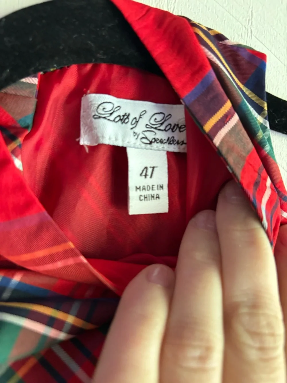 Matching Holiday Toddler Outfit 4T | Red Coat & Plaid Christmas Dress Set